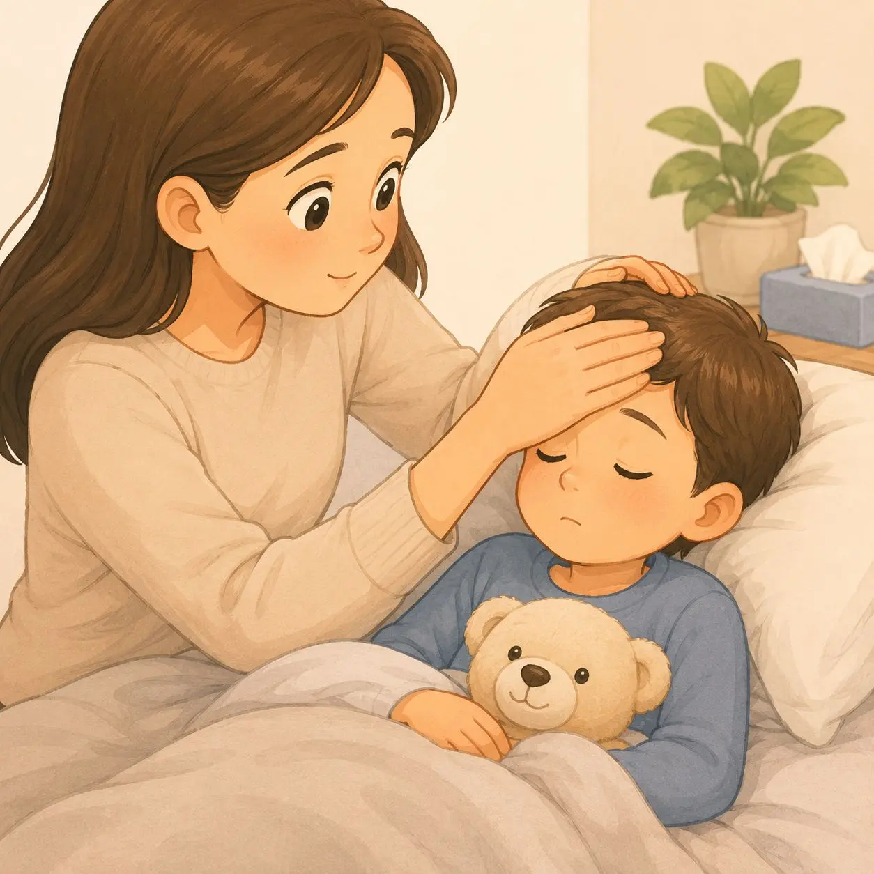 Niño con fiebre